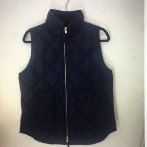 J Crew Black Vest Gold Zipper